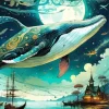 Cool Flying Whale Art Diamond Painting