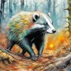 Cool Forest Badger Art Diamond Painting