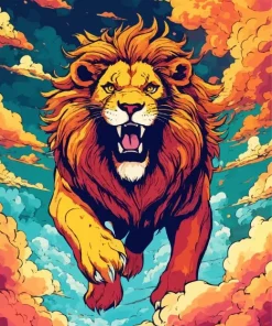 Cool Furious Lion Diamond Painting