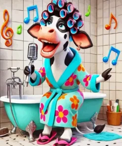 Cow Singing Diamond Painting