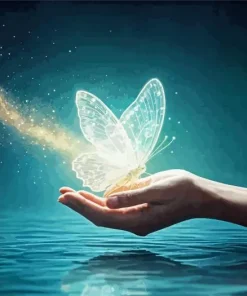 Fantasy Butterfly In Hands Diamond Painting