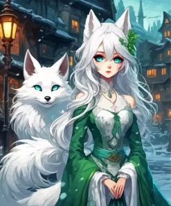 Female Kitsune Diamond Painting