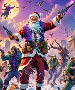 Fighting Santa Diamond Painting