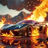 Fire Car Diamond Painting
