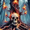 Fire Skull Diamond Painting