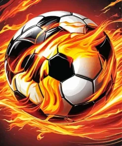 Fire Soccer Ball Diamond Painting
