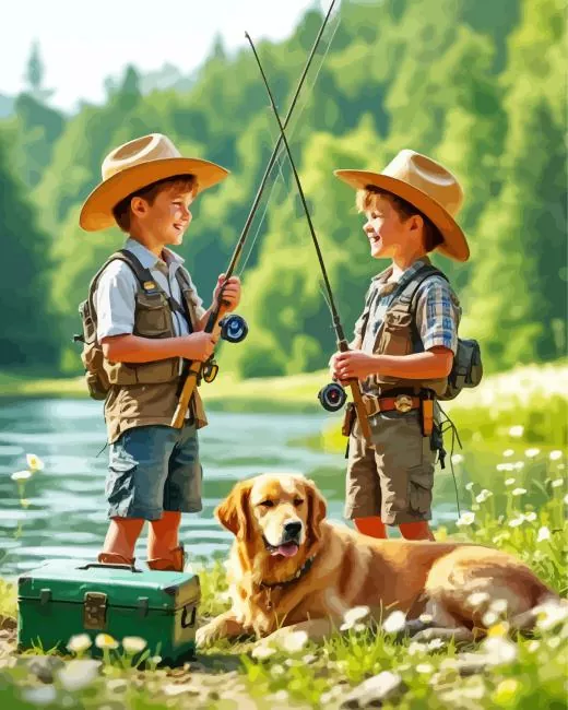 fishing cowboys Diamond By Numbers Fishing Cowboys Diamond Painting