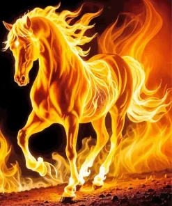Flames Horse Art Diamond Painting