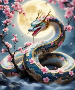 Flower With Snake Art Diamond Painting