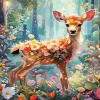 Flowers Deer Art Diamond Painting