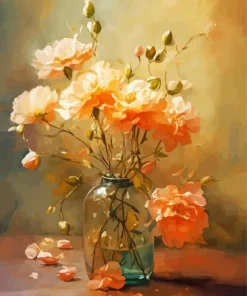Flowers On Glass Art Diamond Painting