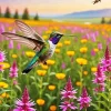 Flying Flower Hummingbird Art Diamond Painting