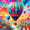 Flying Hot Air Balloon Diamond Painting