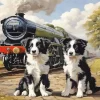 Flying Scotsman And Dogs Diamond Painting