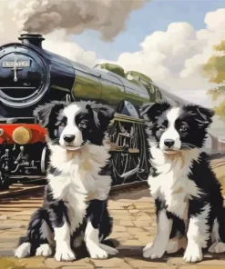 Flying Scotsman And Dogs Diamond Painting
