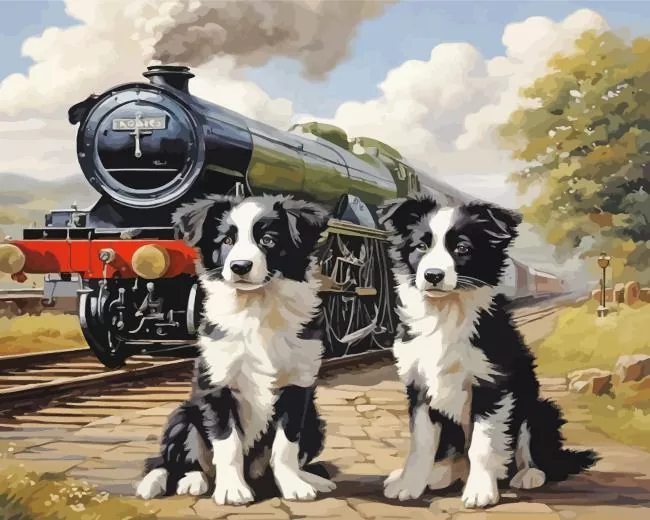 flying scotsman and dogs Diamond Paints Flying Scotsman And Dogs Diamond Painting