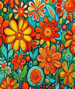Folk Art Flower Diamond Painting