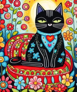 Folkart Black Cat Diamond Painting