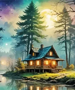 Forest Cabin Diamond Painting