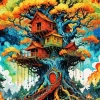 Forest Mystical Tree Touse Diamond Painting