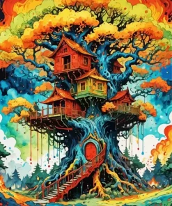 Forest Mystical Tree Touse Diamond Painting