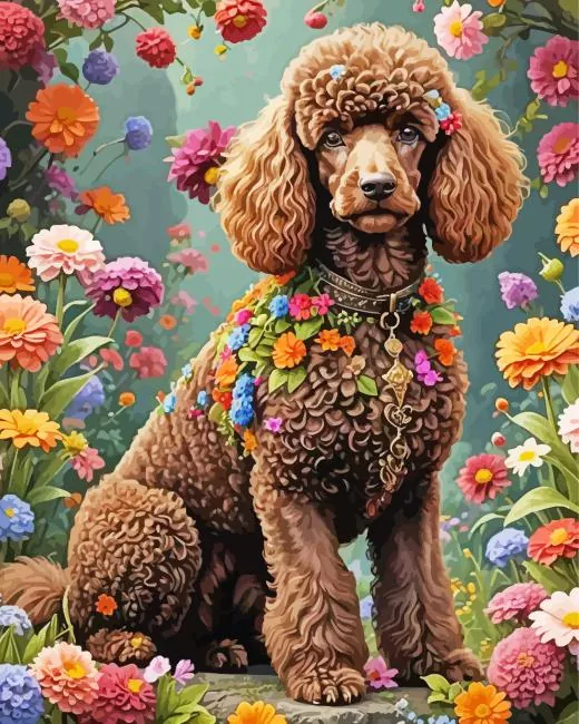 french brown poodle art Diamond Paintings French Brown Poodle Art Diamond Painting