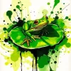 Green Frog And Lily Pad Diamond Painting