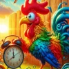 Funny Chicken And A Clock Diamond Painting