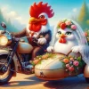 Funny Chicken Couple Diamond Painting