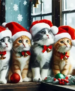 Funny Christmas Cats Diamond Painting
