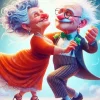 Funny Old Couple Dancing Diamond Painting