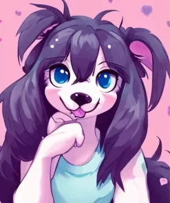 Furry Female Dog Art Diamond Painting