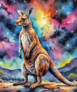 Galaxy Forest Kangaroo Diamond Painting