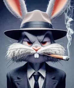 Gangster Bunny Smoking Diamond Painting