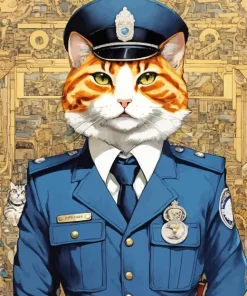 General Cat Art Diamond Painting