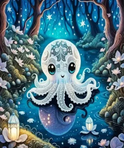 Ghost Octupus Art Diamond Painting