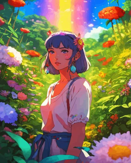 girl ghibli art style Diamond By Numbers Girl Ghibli Art Style Diamond Painting