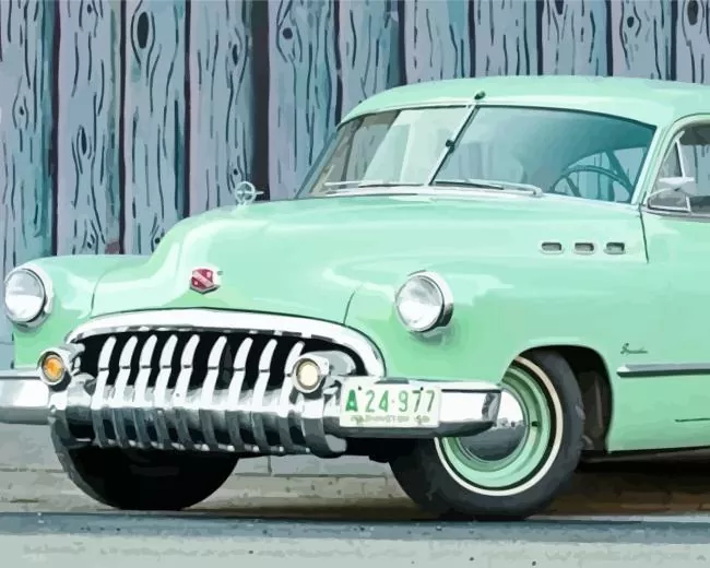 green buick Diamond By Numbers Green Buick Diamond Painting