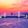 Gwangan Bridge Busan At Sunset Diamond Painting