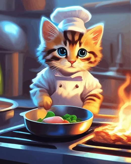 kitten cooking Diamond Paintings Kitten Cooking Diamond Painting