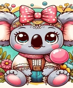Koala Bubble Gum Diamond Painting