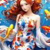 Koi Mermaid Lady Diamond Painting