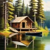 Lakeside Cabin Diamond Painting