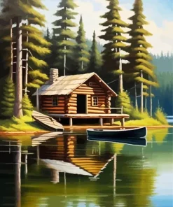Lakeside Cabin Diamond Painting