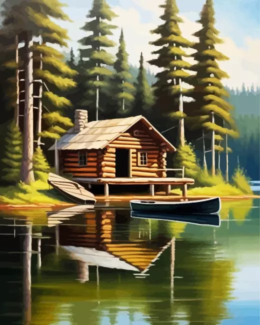 lakeside cabin Diamond Paintings Lakeside Cabin Diamond Painting