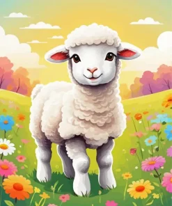 Lamb Fluffy Diamond Painting