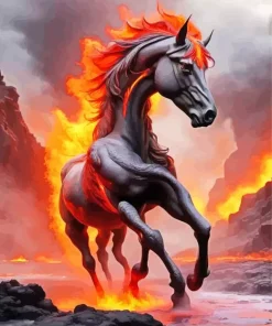 Lava Horse Diamond Painting