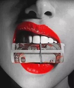 Lips Biting Money Diamond Painting