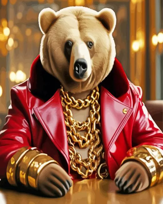 mafia bear Diamond By Numbers Mafia Bear Diamond Painting