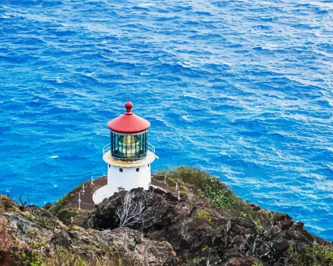 makapuu point lighthouse trail Diamond By Numbers Makapuu Point Lighthouse Trail Diamond Painting